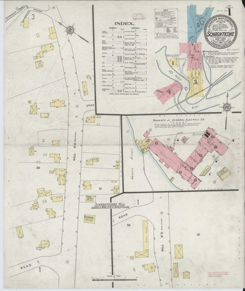 Schaghticoke New York 1911 - Fire Insurance Index - Old Map Reprint