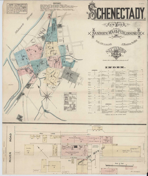 Schenectady New York 1884 - Fire Insurance Index - Old Map Reprint