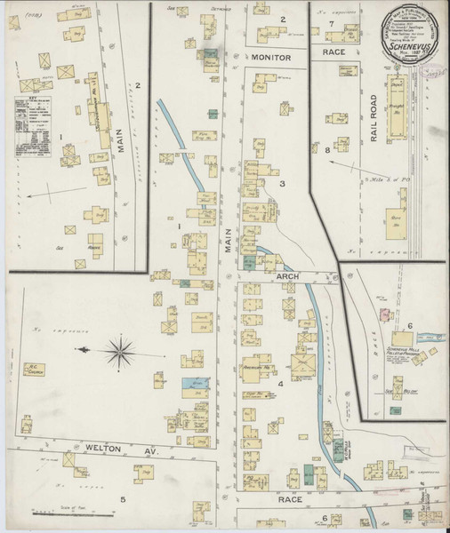 Schenevus New York 1887 - Fire Insurance Index - Old Map Reprint