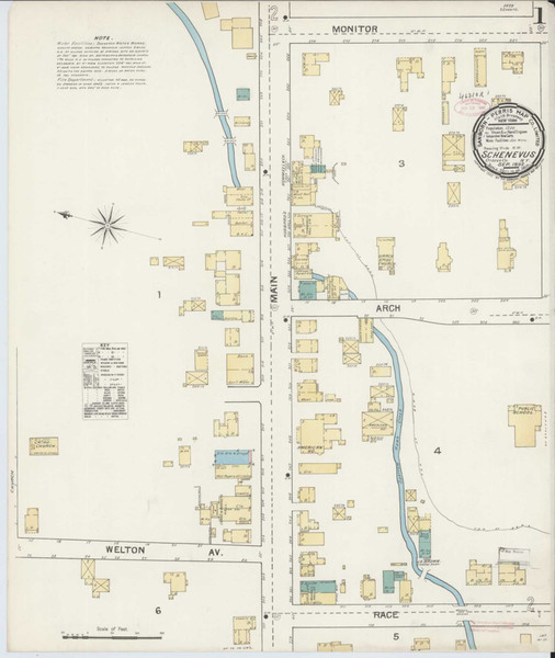 Schenevus New York 1892 - Fire Insurance Index - Old Map Reprint