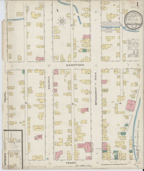 Schuylerville New York 1885 - Fire Insurance Index - Old Map Reprint