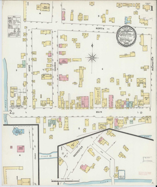 Scottsville New York 1897 - Fire Insurance Index - Old Map Reprint
