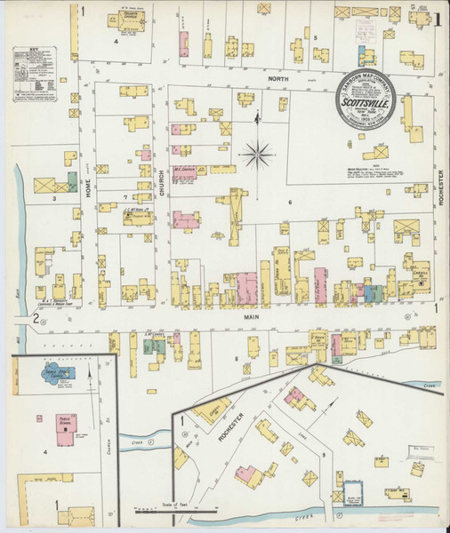 Scottsville New York 1903 - Fire Insurance Index - Old Map Reprint