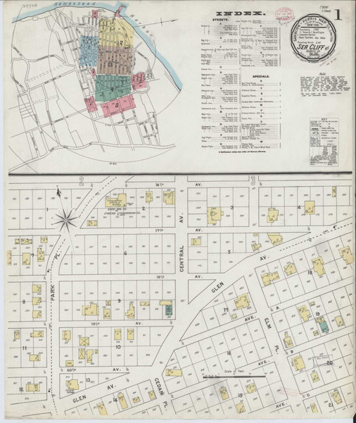 Sea Cliff New York 1895 - Fire Insurance Index - Old Map Reprint