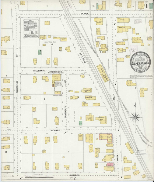 Silver Springs New York 1905 - Fire Insurance Index - Old Map Reprint