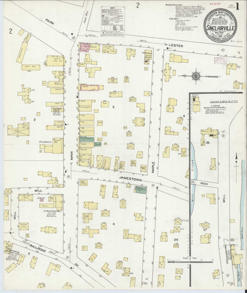 Sinclairville New York 1910 - Fire Insurance Index - Old Map Reprint
