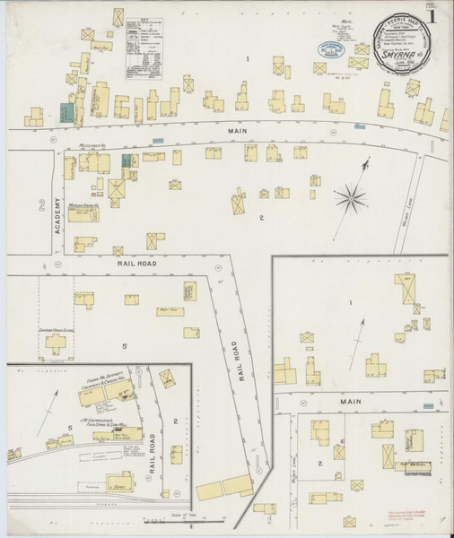 Smyrna New York 1894 - Fire Insurance Index - Old Map Reprint