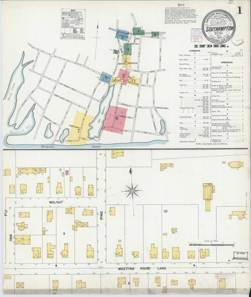 Southampton New York 1902 - Fire Insurance Index - Old Map Reprint