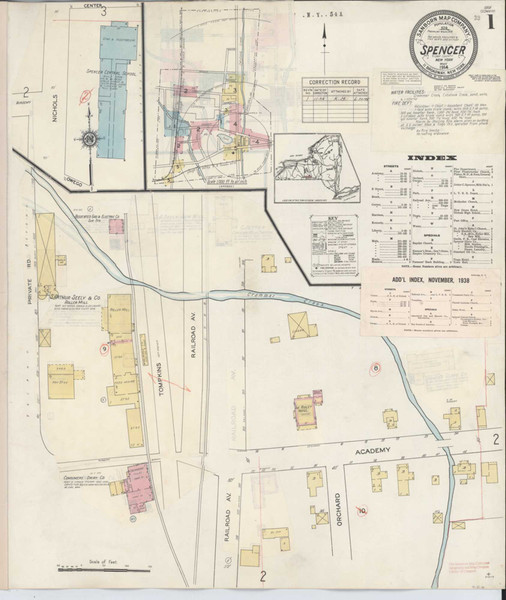 Spencer New York 1938 - Fire Insurance Index - Old Map Reprint