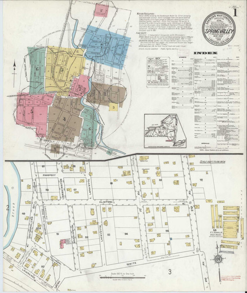 Spring Valley New York 1918 - Fire Insurance Index - Old Map Reprint