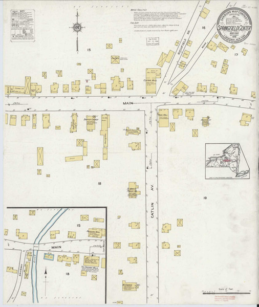 Springfield Center New York 1916 - Fire Insurance Index - Old Map Reprint
