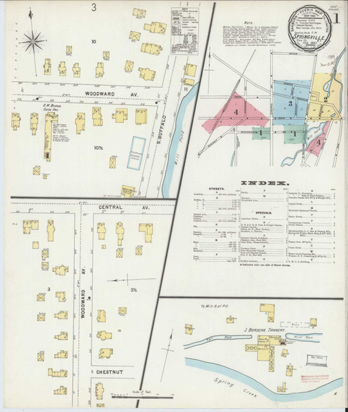 Springville New York 1897 - Fire Insurance Index - Old Map Reprint