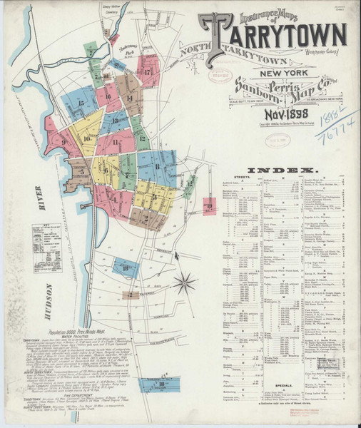 Tarrytown New York 1898 - Fire Insurance Index - Old Map Reprint
