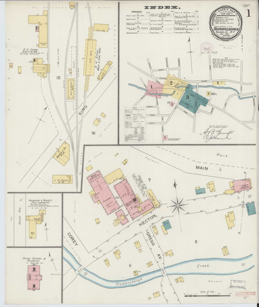 Trumansburg New York 1893 - Fire Insurance Index - Old Map Reprint