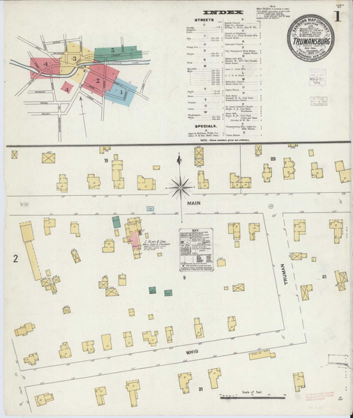 Trumansburg New York 1905 - Fire Insurance Index - Old Map Reprint