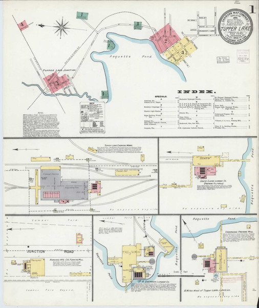 Tupper Lake New York 1903 - Fire Insurance Index - Old Map Reprint