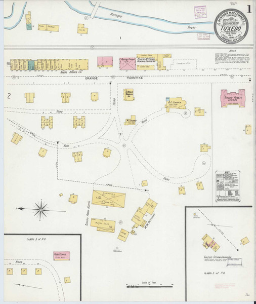 Tuxedo Park New York 1906 - Fire Insurance Index - Old Map Reprint