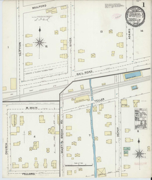 Unadilla New York 1891 - Fire Insurance Index - Old Map Reprint