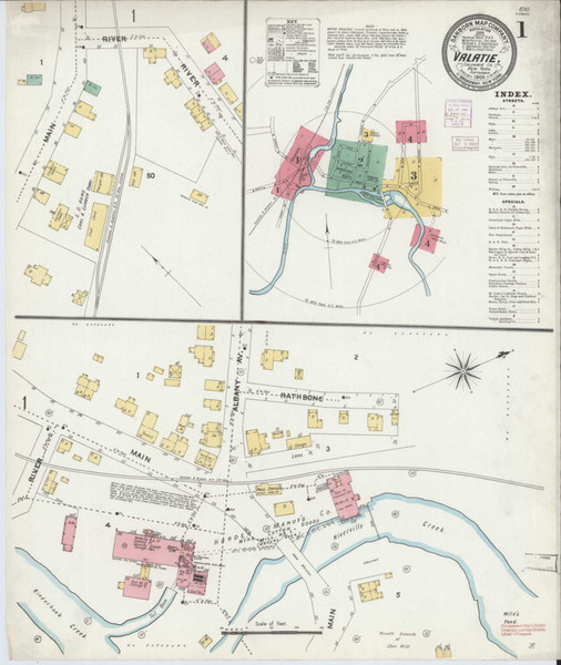Valatie New York 1905 - Fire Insurance Index - Old Map Reprint