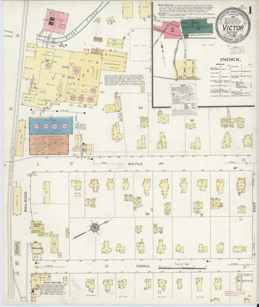Victor New York 1909 - Fire Insurance Index - Old Map Reprint