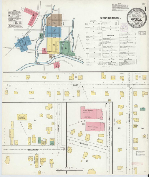 Walton New York 1903 - Fire Insurance Index - Old Map Reprint