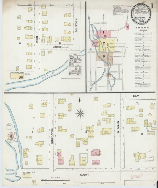 Warsaw New York 1892 - Fire Insurance Index - Old Map Reprint
