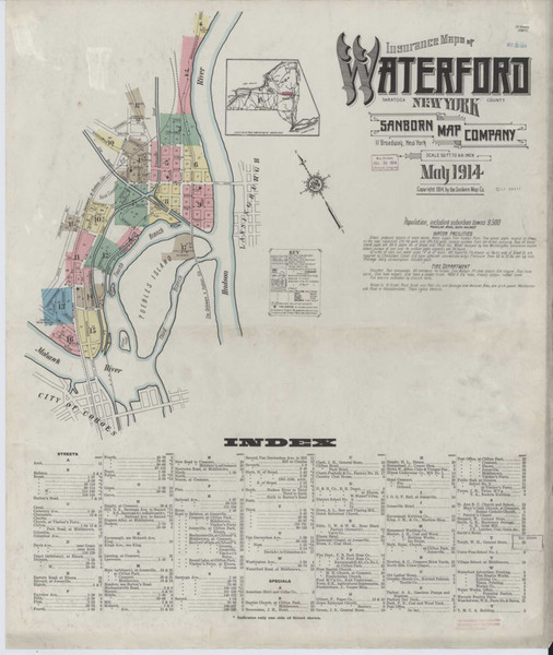Waterford New York 1914 - Fire Insurance Index - Old Map Reprint