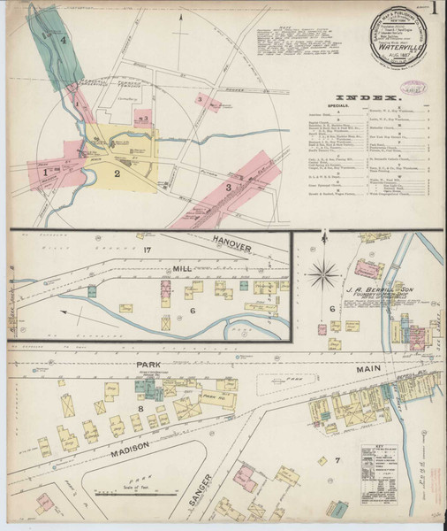 Waterville New York 1887 - Fire Insurance Index - Old Map Reprint