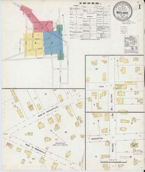 Wayland New York 1903 - Fire Insurance Index - Old Map Reprint