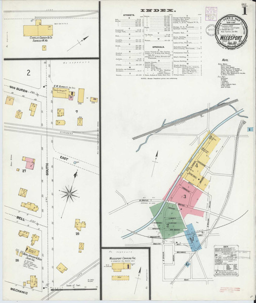 Weedsport New York 1901 - Fire Insurance Index - Old Map Reprint