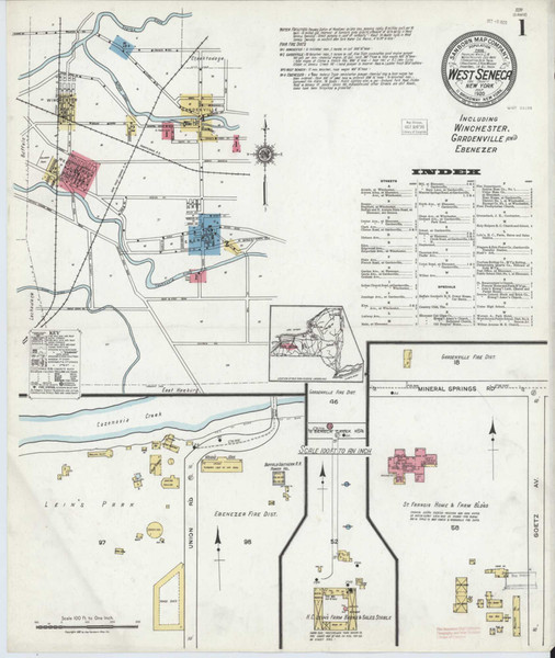 West Seneca New York 1920 - Fire Insurance Index - Old Map Reprint