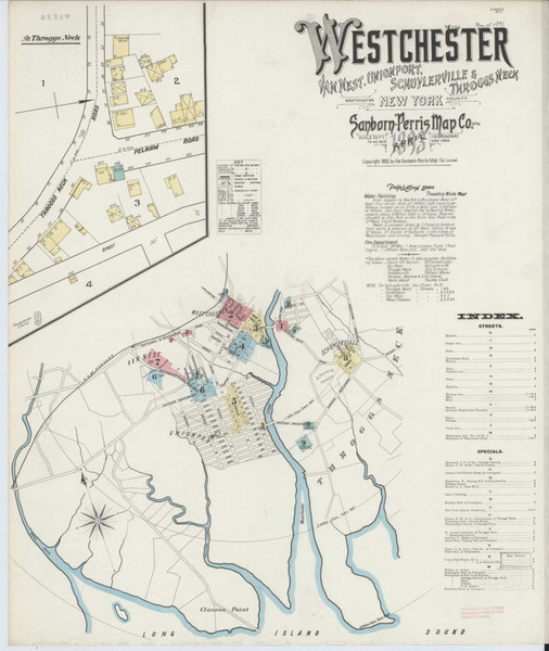 Westchester New York 1893 - Fire Insurance Index - Old Map Reprint