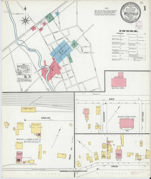 Westfield New York 1902 - Fire Insurance Index - Old Map Reprint