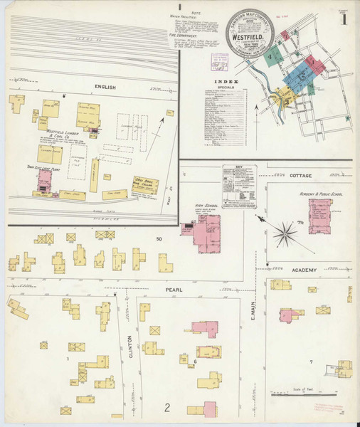 Westfield New York 1907 - Fire Insurance Index - Old Map Reprint