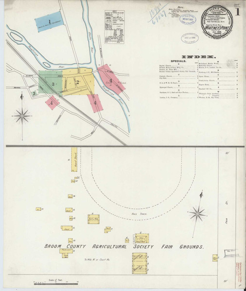 Whitney'S Point New York 1898 - Fire Insurance Index - Old Map Reprint