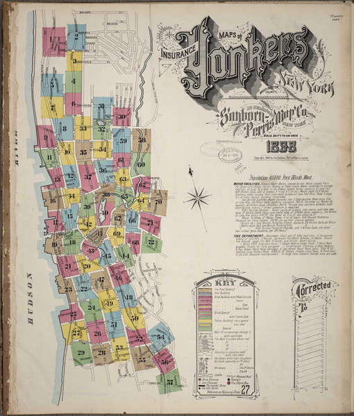 Yonkers New York 1898 - Fire Insurance Index - Old Map Reprint