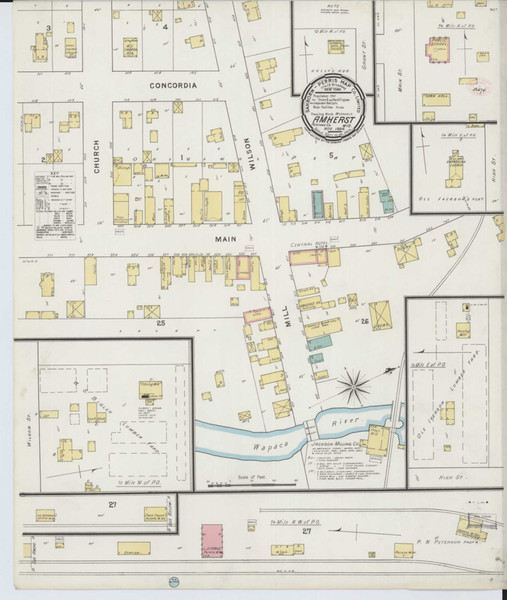 Amherst Wisconsin 1894 - Fire Insurance Index - Old Map Reprint