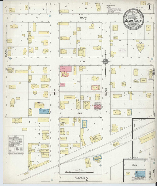 Black Creek Wisconsin 1911 - Fire Insurance Index - Old Map Reprint