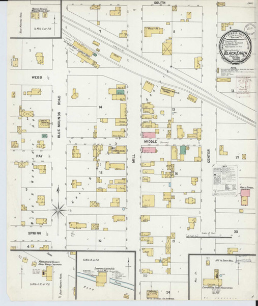 Black Earth Wisconsin 1899 - Fire Insurance Index - Old Map Reprint