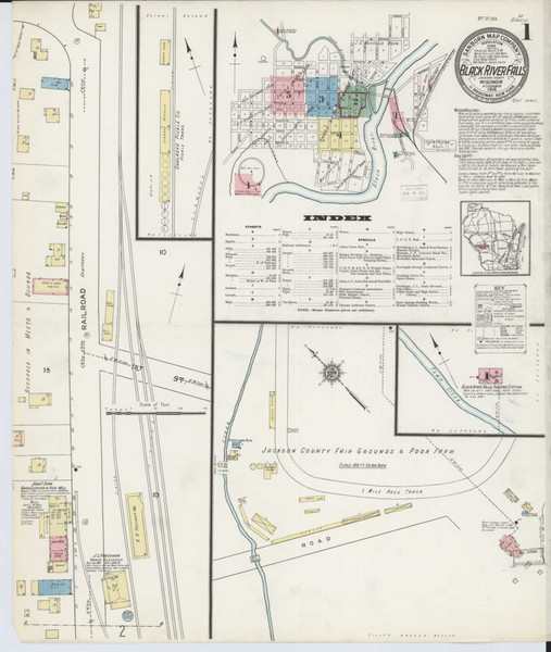 Black River Falls Wisconsin 1914 - Fire Insurance Index - Old Map Reprint
