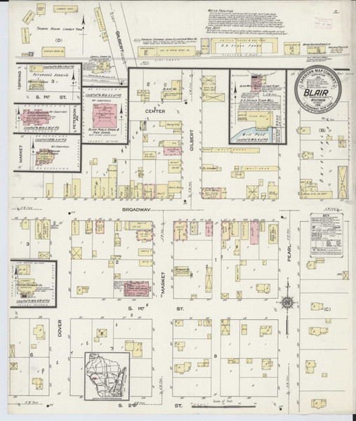 Blair Wisconsin 1914 - Fire Insurance Index - Old Map Reprint