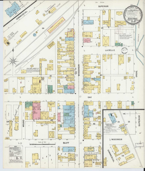 Boscobel Wisconsin 1899 - Fire Insurance Index - Old Map Reprint