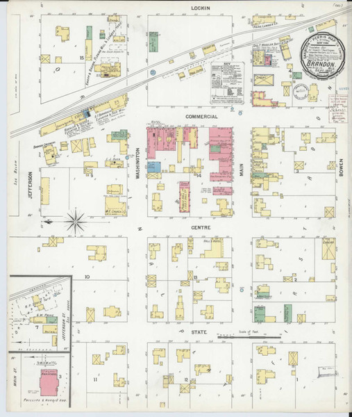 Brandon Wisconsin 1900 - Fire Insurance Index - Old Map Reprint