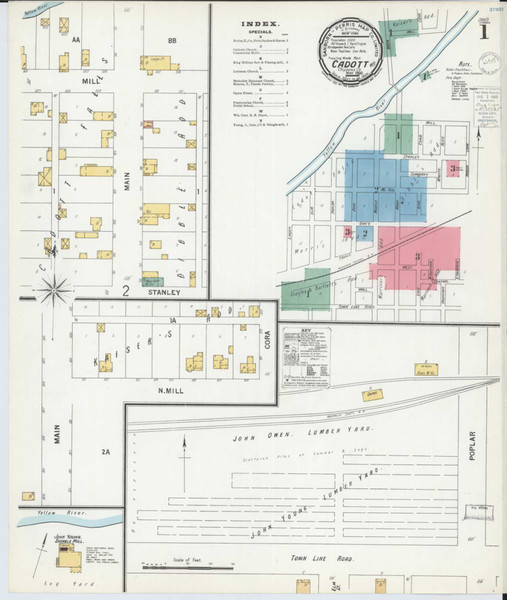 Cadott Wisconsin 1900 - Fire Insurance Index - Old Map Reprint