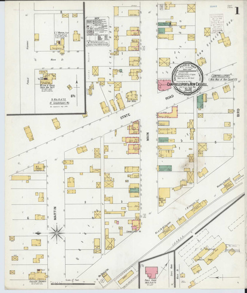Campbellsport Wisconsin 1900 - Fire Insurance Index - Old Map Reprint