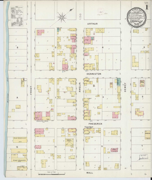 Cassville Wisconsin 1894 - Fire Insurance Index - Old Map Reprint
