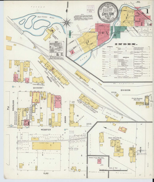 Chilton Wisconsin 1904 - Fire Insurance Index - Old Map Reprint
