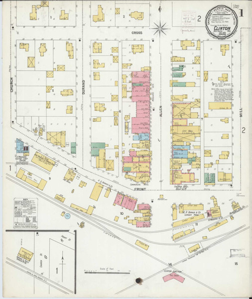 Clinton Wisconsin 1899 - Fire Insurance Index - Old Map Reprint