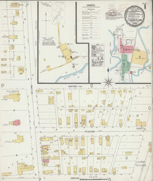 Cumberland Wisconsin 1899 - Fire Insurance Index - Old Map Reprint