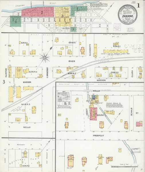 Durand Wisconsin 1904 - Fire Insurance Index - Old Map Reprint